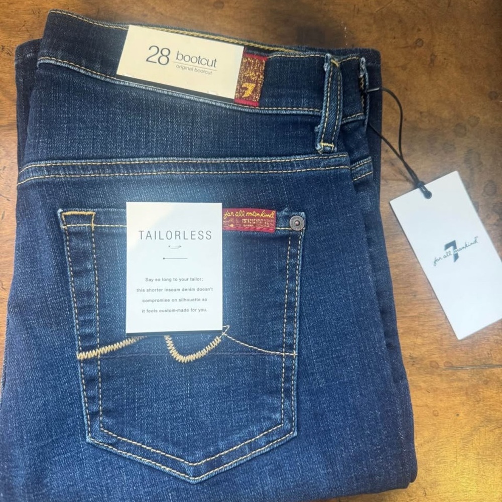 7 For All Mankind Blue Boot Cut Jeans Classic Style